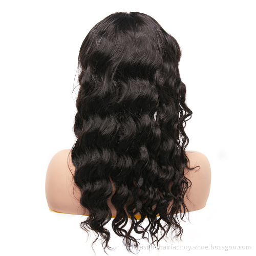 16 Inch Color Burmese Curly Hair Remy Loose Wave Hair Silk Top Swiss Lace Hand Tied Full Lace Wig